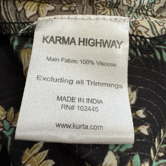 Karma Highway Boho Maxi Dress Floral Hippie Gypsy Cottage Flowy Deep V Neck OS - Picture 10 of 13